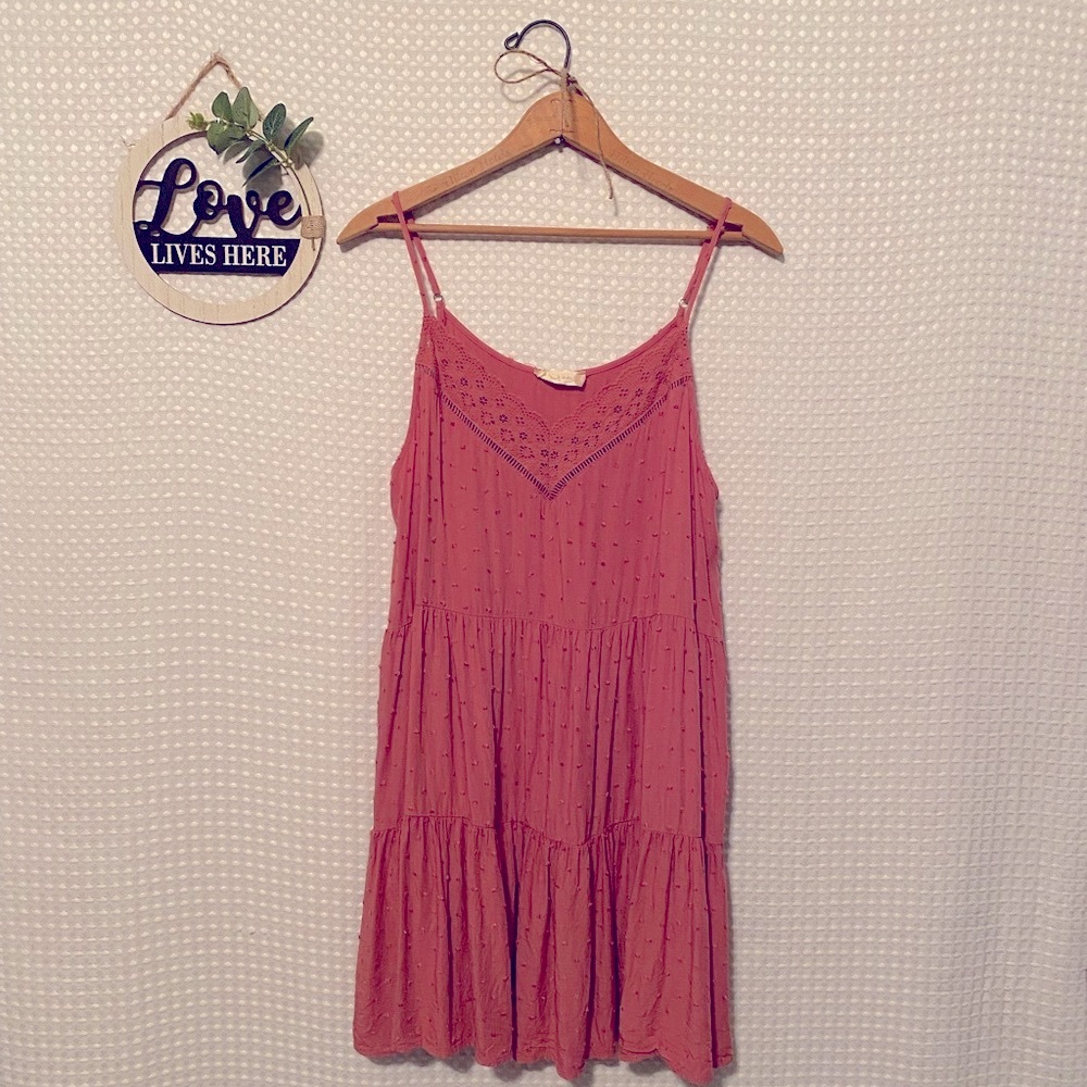 Altar’d State tiered rose pink dress